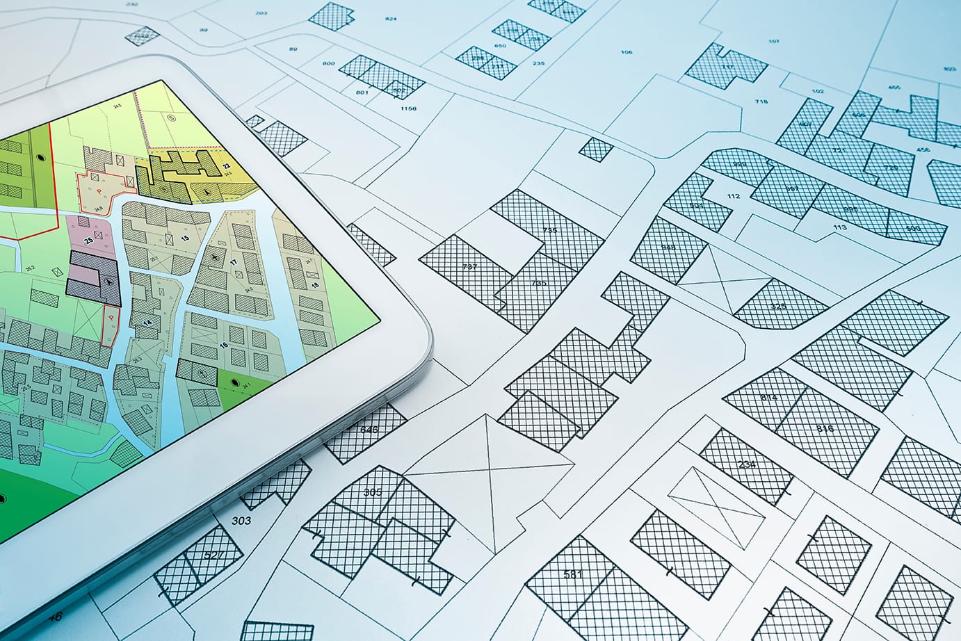 Buildings,Permit,Concept,With,Imaginary,Cadastral,On,Digital,Tablet,-